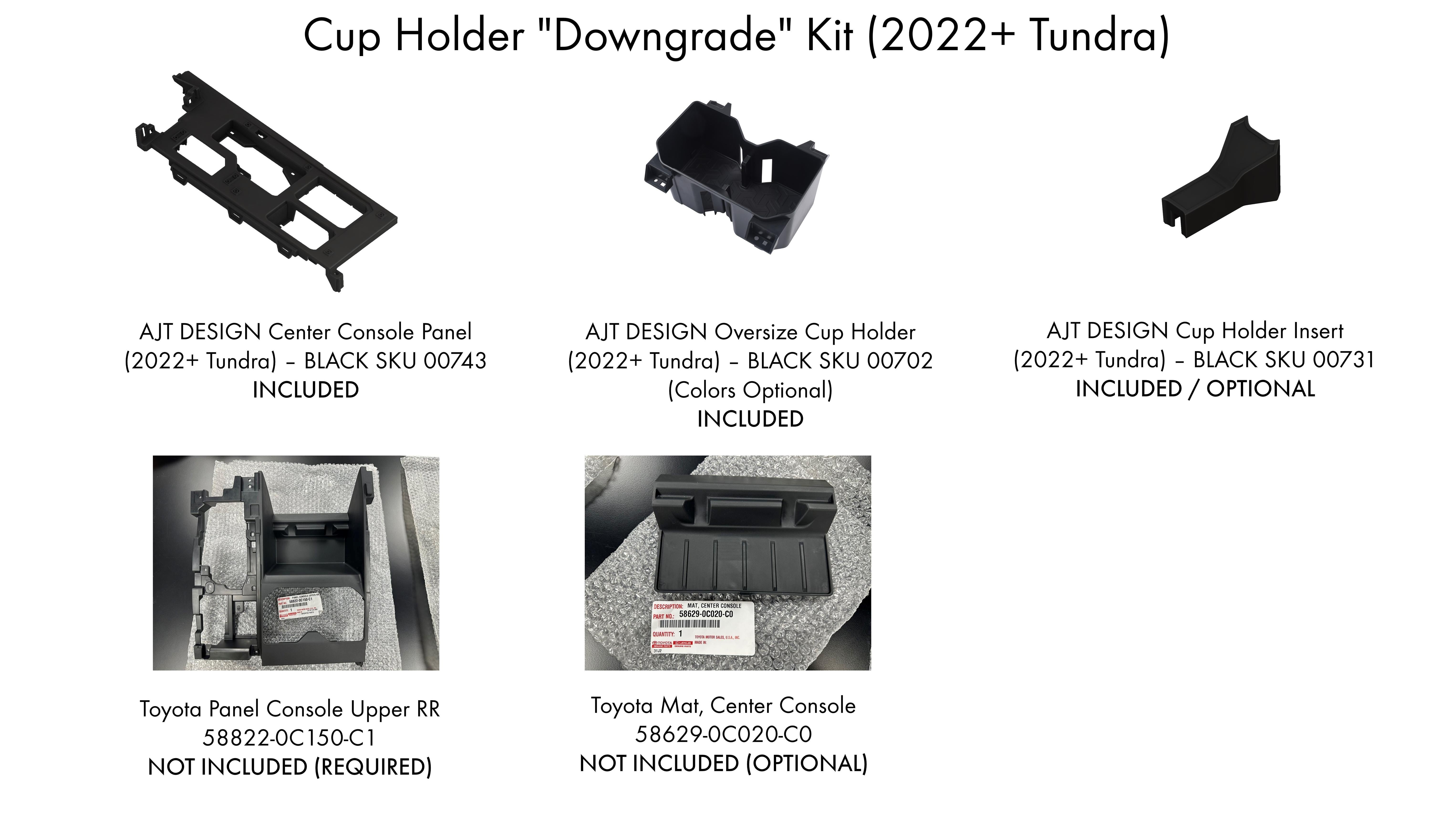 J-CUP2019 95121•95122•95123 Oversize Cup Holder (2022+ Tundra) - BLACK – AJT DESIGN